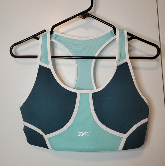 Reebok Classics Green Lux Racer Sports Bra - Picture 3 of 5